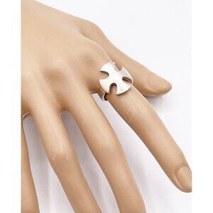 VTG 925 Sterling Silver Maltese Cross Band Ring Unisex 6.75 Religion Christian